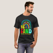 Be Kind Autism Awareness Love Heart Leopard Rainbo Tシャツ (正面フル)