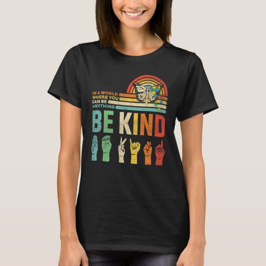 Be Kind Autism Awareness Mom Dad Grandma Teacher K Tシャツ (正面)