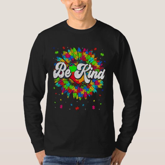 Be Kind Autism Awareness Month Cute Gnomes Men Wom Tシャツ (正面)