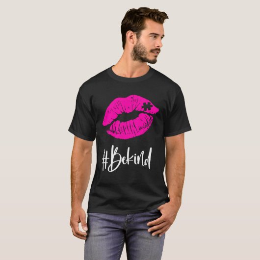 Be Kind  Autism Awareness Puzzle Lips Proud Autism Tシャツ (正面フル)