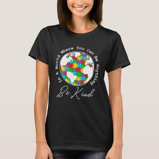Be Kind Autism Mom Dad Women Kids Autism Awareness Tシャツ (正面)