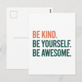 Be Kind. Be Yourself. Be Awesome. ポストカード (正面/裏面)