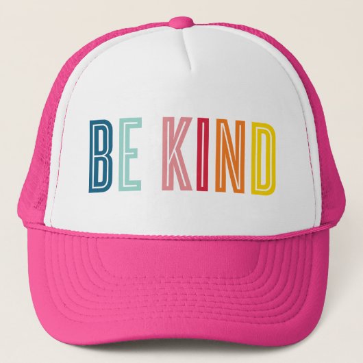 BE KIND black minimal bold type motivational quote キャップ (正面)