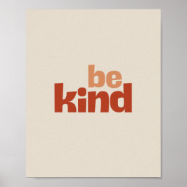 Be Kind – Boho Typography Art ポスター