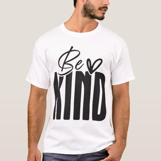 Be Kind Bold Script Overlay Tシャツ (正面)