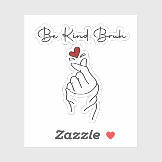Be Kind Bruh – 世界善行の日の引用 シール (シート)