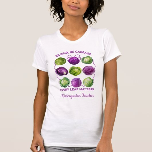 BE KIND CABBAGE Inclusive Class Valentine Teacher Tシャツ (正面)