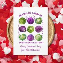 BE KIND CABBAGE Inclusive Teacher Class Valentine シーズンカード