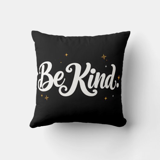 "Be Kind" Calligraphy Tee - Minimalist Black T-shi クッション (裏面)