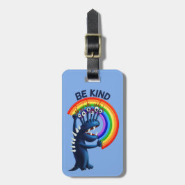 Be Kind - Cute Character Rainbowメッセー前向きジ ラゲッジタグ