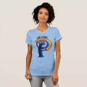 Be Kind - Cute Character Rainbowメッセー前向きジ Tシャツ (正面フル)
