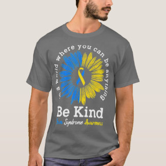 Be Kind Down症候群認識度リボンヒマワリK Tシャツ