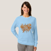 Be Kind | Elegant Floral Gold Long Sleeve T-Shirt Tシャツ (正面フル)