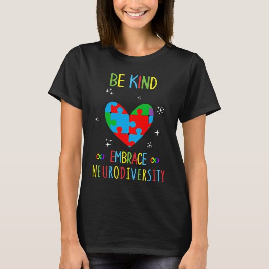 Be Kind Embrace Neurodiversity Puzzle Tシャツ (正面)
