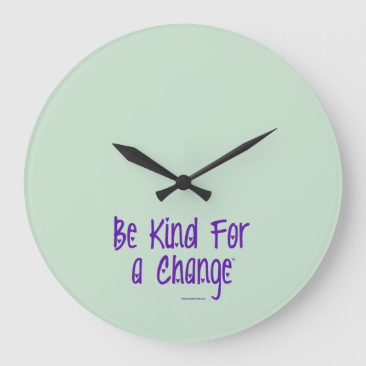 Be Kind For Change™ サージミドリ色 壁掛け時計 ラージ壁時計 (正面)