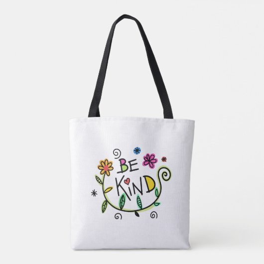 Be Kind Funny Modern Typography Minimalist トートバッグ (裏面)