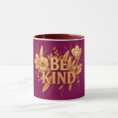 Be Kind | Gold Floral Inspirational Combo Mug マグカップ (中央)