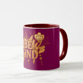 Be Kind | Gold Floral Inspirational Combo Mug マグカップ (正面右)