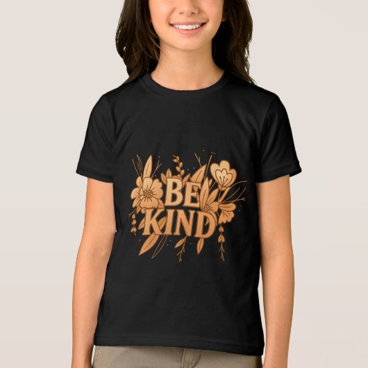 Be Kind | Gold Floral Youth Tri-Blend T-Shirt トライブレンドＴシャツ (正面)
