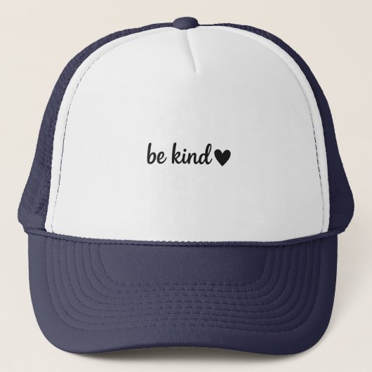 Be Kind Handwritten Quote with Heart – Minimalist  キャップ (正面)