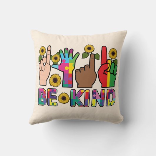 Be Kind Inclusivity – Positive Message Home Decor クッション (裏面)