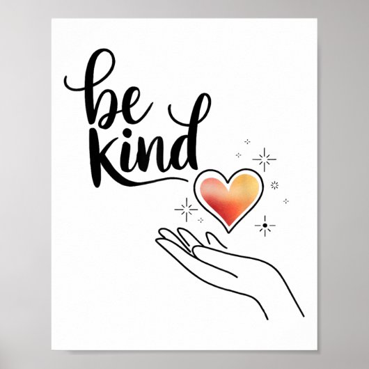 Be Kind Insrational Quote Sitive Motivational ポスター (正面)