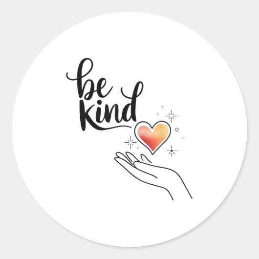 Be Kind Insrational Quote Sitive Motivational  ラウンドシール (正面)