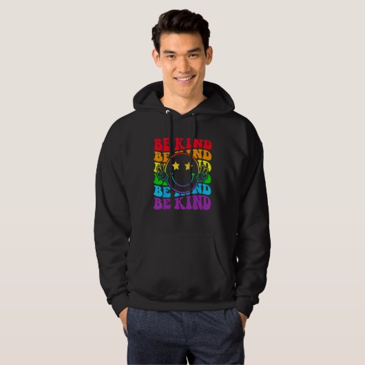 Be Kind LGBT Pride Month Gay Right Funny Smile Hap パーカ (正面フル)
