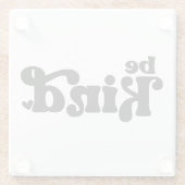 Be Kind Minimalist – 太字ブラックの優しさ ガラスコースター (裏面)