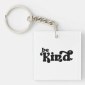 Be Kind Minimalist  – Bold Black Kindness キーホルダー (正面)