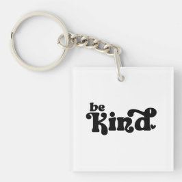 Be Kind Minimalist – Bold Black Kindness キーホルダー