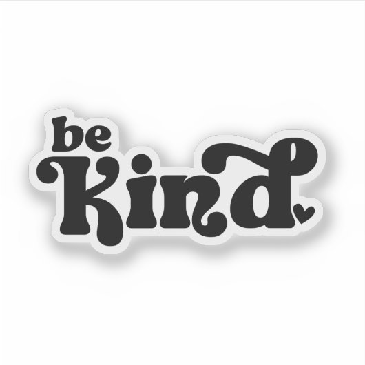 Be Kind Minimalist  – Bold Black Kindness シール (正面)