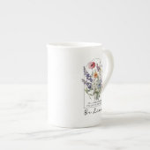 Be Kind Mug – Watercolor Wildflower Kindness  ボーンチャイナマグカップ (正面右)