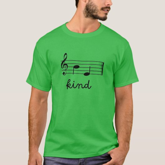 Be Kind Music Notesミュージシャン Tシャツ (正面)