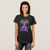 Be Kind Purple Ribbon Elephant Domestic Violence A Tシャツ (正面フル)
