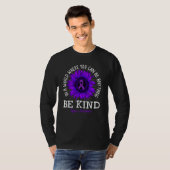Be Kind Purple Ribbon Sunflower Lupus Awareness Tシャツ (正面フル)
