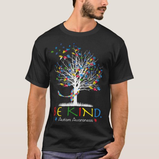 Be Kind Puzzle Tree Autism Awareness Month Kids Me Tシャツ (正面)