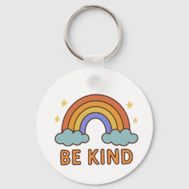 "Be Kind Rainbow - カラフル引用文前向きデザイン" キーホルダー