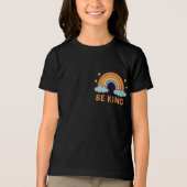 "Be Kind Rainbow - カラフル引用文前向きデザイン" トライブレンドTシャツ (正面)