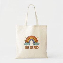 "Be Kind Rainbow - カラフル引用文前向きデザイン" トートバッグ