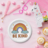 "Be Kind Rainbow - カラフル引用文前向きデザイン" ペーパープレート (パーティー)