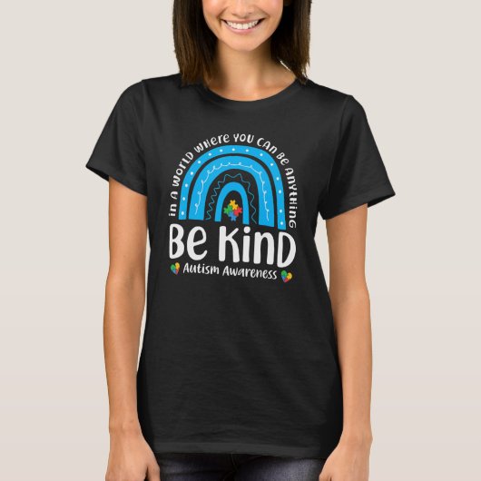 Be kind Rainbow Autism Awareness Kids Choose Kindn Tシャツ (正面)
