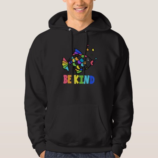 Be Kind Rainbow Cute Fish Teacher Life Back To Sch パーカ (正面)