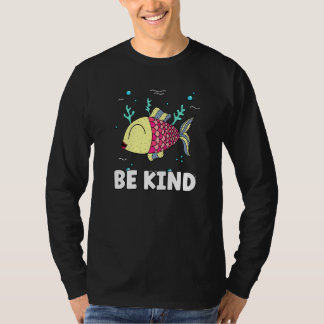 Be Kind Rainbow Fishing Teacher Life Teaching Back Tシャツ