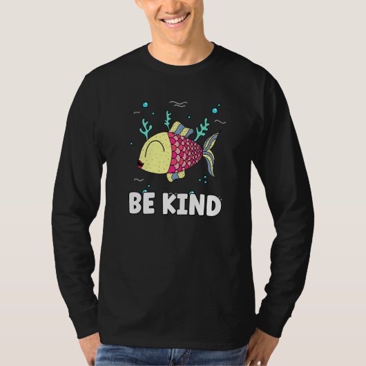 Be Kind Rainbow Fishing Teacher Life Teaching Back Tシャツ (正面)