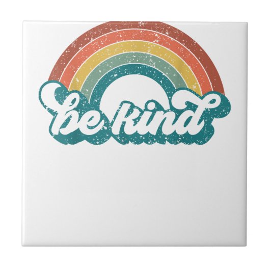 Be Kind Rainbow LGBT Flag LGBTプライド月レトロV タイル (正面)