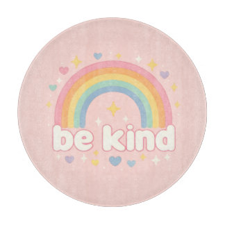 Be Kind – Rainbow Pastel Positivity カッティングボード