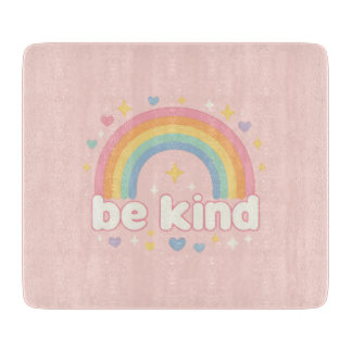 Be Kind – Rainbow Pastel Positivity カッティングボード