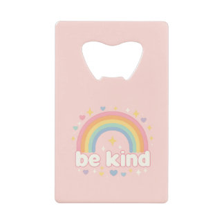 Be Kind – Rainbow Pastel Positivity クレジットカード栓抜き