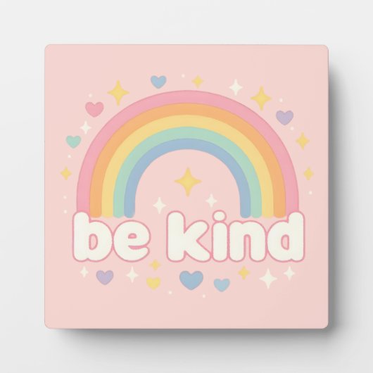 Be Kind – Rainbow Pastel Positivity フォトプラーク (正面)